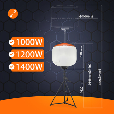 높은 전력 LED 망원경 광탑 1400W 풍선 야외 광탑 산업용