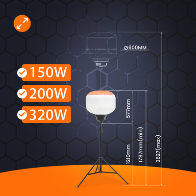 배터리 가동 재사용 Led 풍선 200W 320W 야외 행사용 모바일 조명 타워
