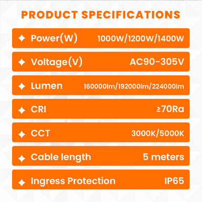 1000W 건설 현장 LED 붓 360도 풍선 빛 IP65 높은 뤼멘