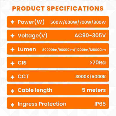 500W-1400W LED 풍선 조명 IP65 50000시간 360° 전방위 커버리지